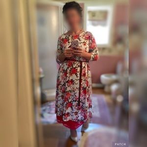 Floral swing dress with pockets